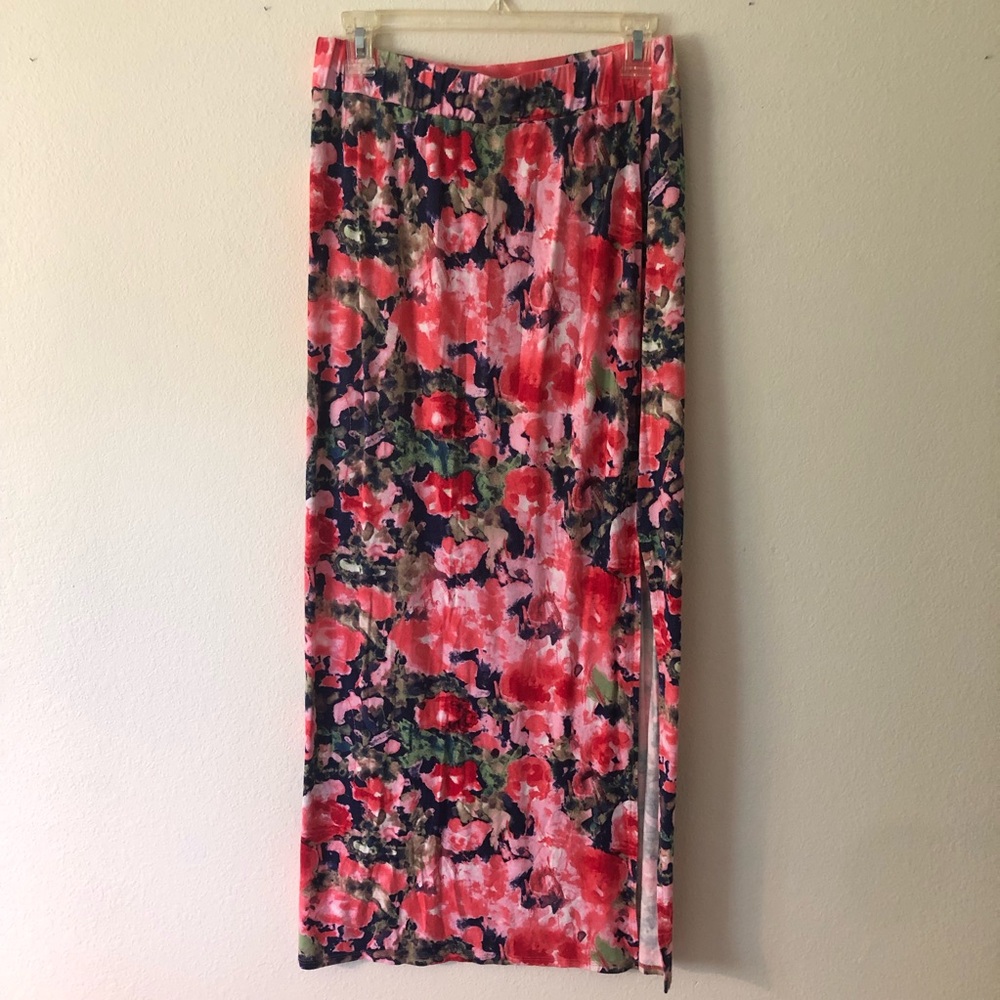 Loveappella Floral Maxi Skirt Women Stitch Fix Size Medium